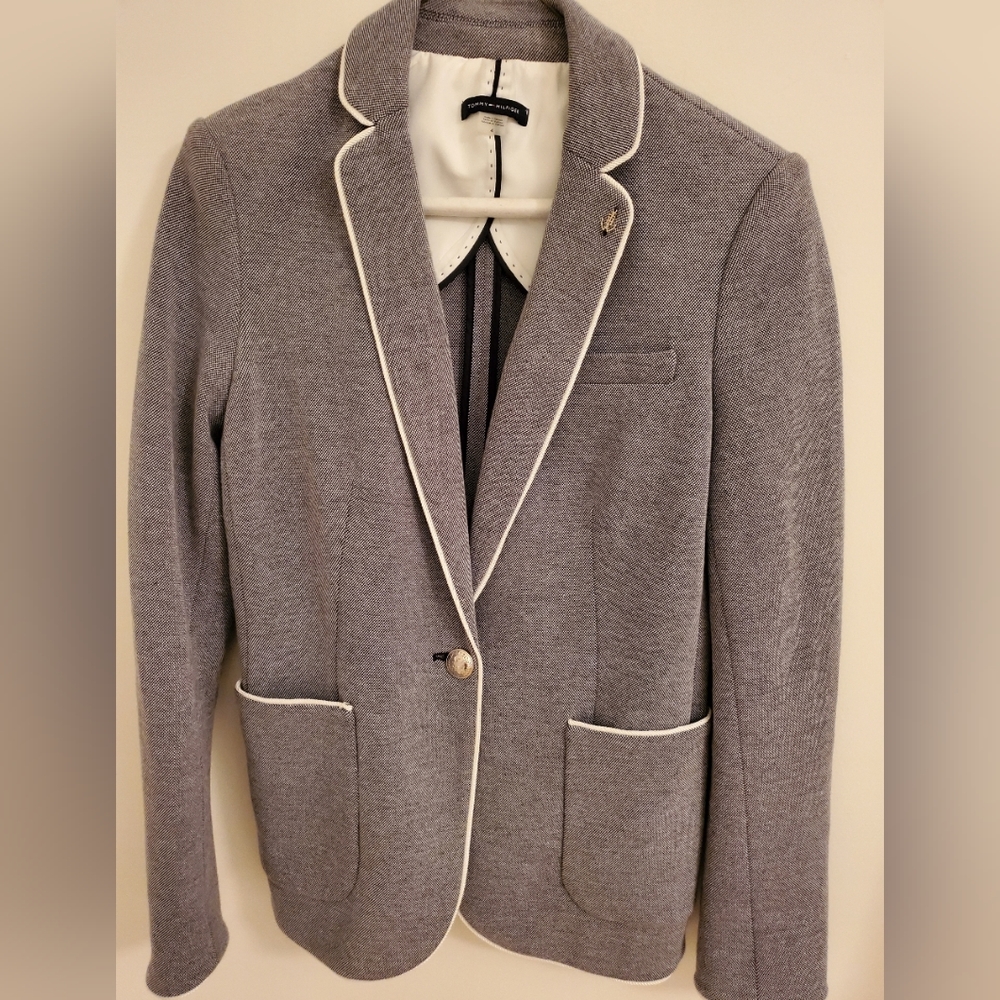 Tommie Bahama blazer white nautical rope trim